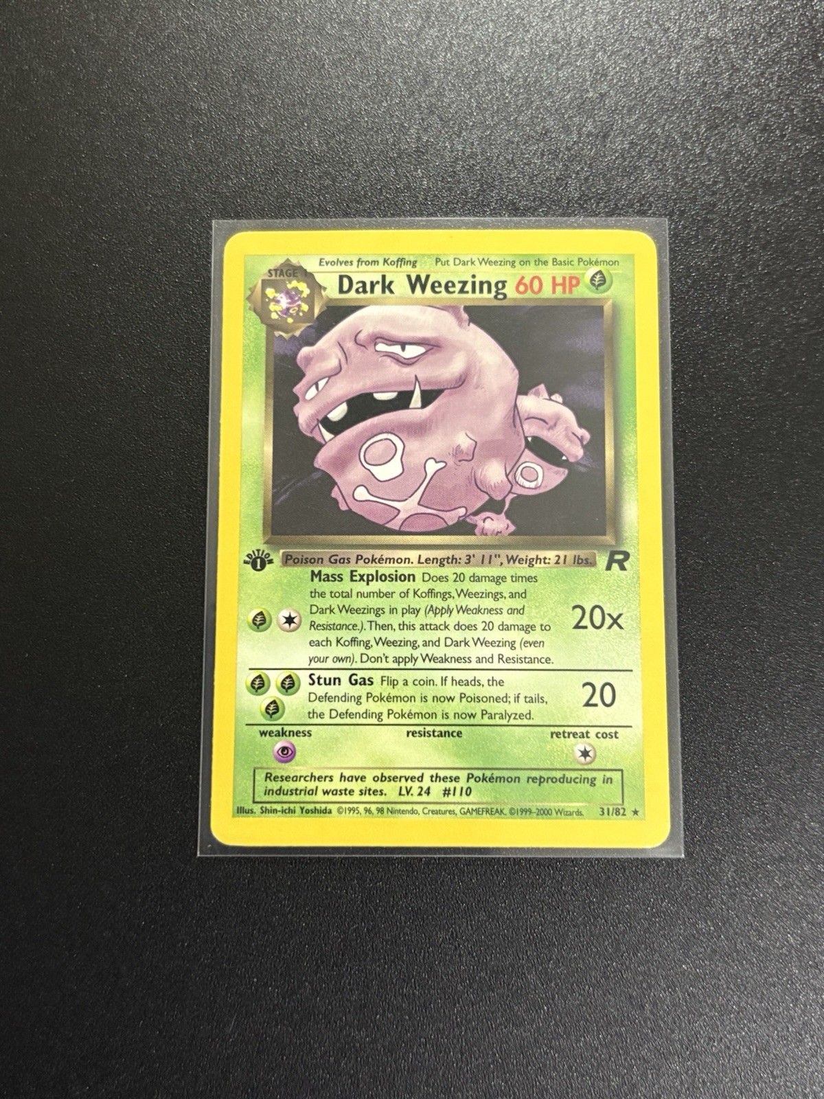 Dark Weezing 1st Edition Team Rocket NM Vintage Pokemon Card #31 Rare WOTC