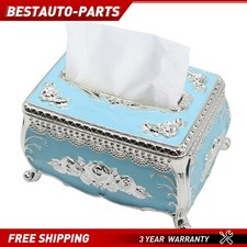 Fit For Dining Tables Silver Blue Luxury European Style Tissue Box Holder