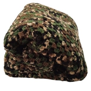 Hand Crocheted Camo King Blanket Afghan Rustic Cabin Hunting Lodge Decor 8' x 6'