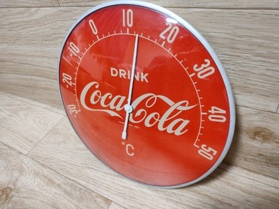 Vintage Coca-Cola Wall Thermometer Celsius Aluminum Frame Japan 1980s Rare
