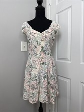 Vtg 90s City Triangles Dress Small Floral Cottage Coquette Girly Sweetheart 80s