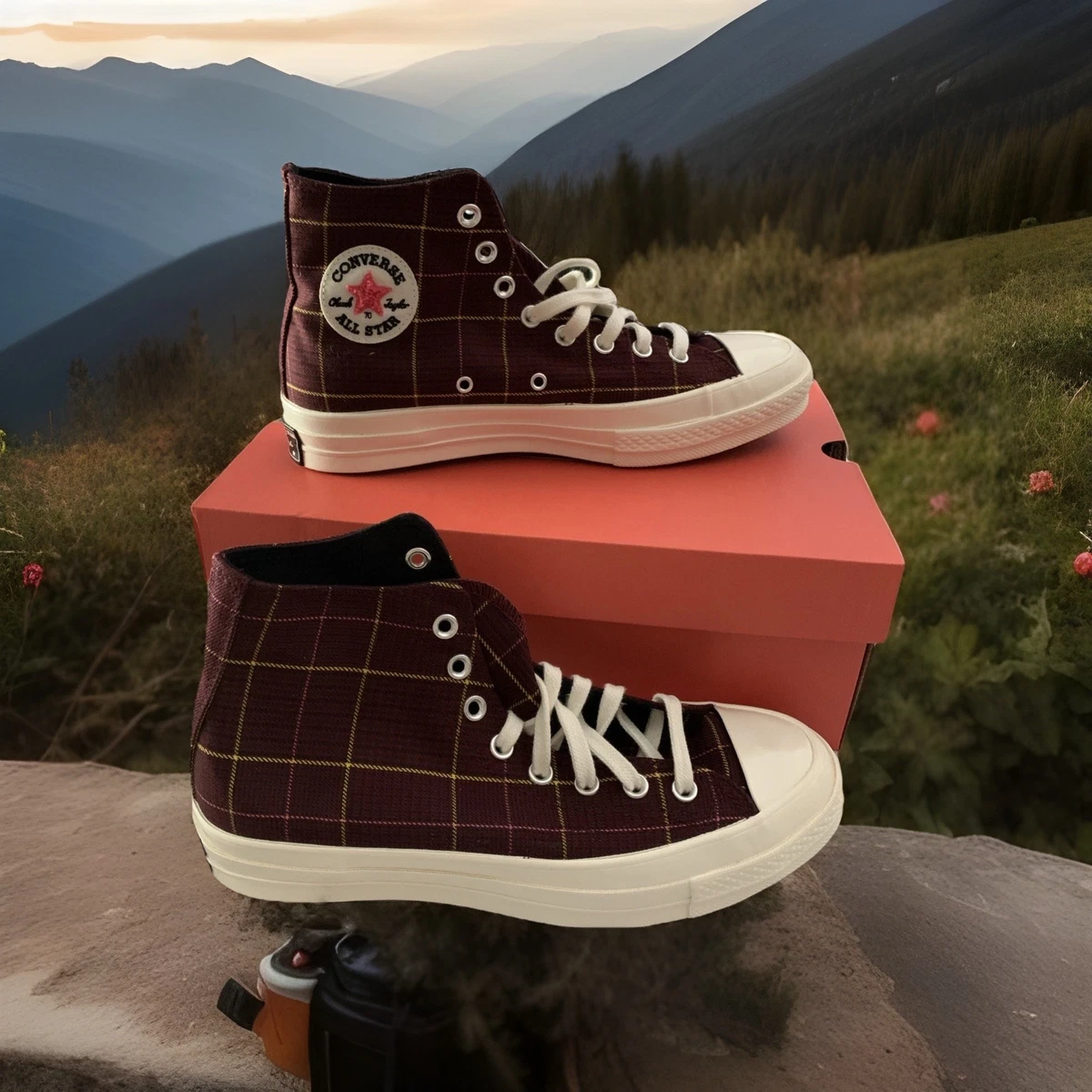 Converse Chuck 70 High Plaid - Deep Bordeaux W for sale | eBay