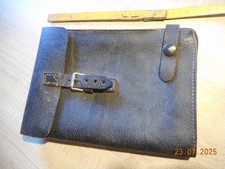 Alte KVP-Kartentasche Tasche schwarz Echt Leder  NVA  DDR 25x17x3 cm selten