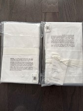 Pottery Barn Morgan Banded 400-Thread-Count Organic Euro Pillow Shams Set/2 Gray