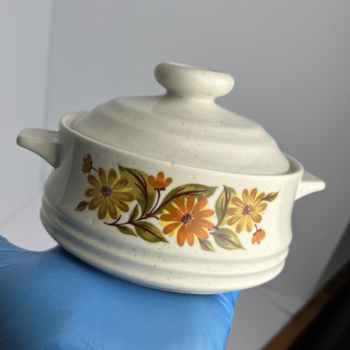 Vintage Capri Bake Serve n Store Stoneware “Sweet Flowers” Casserole Dish 8”