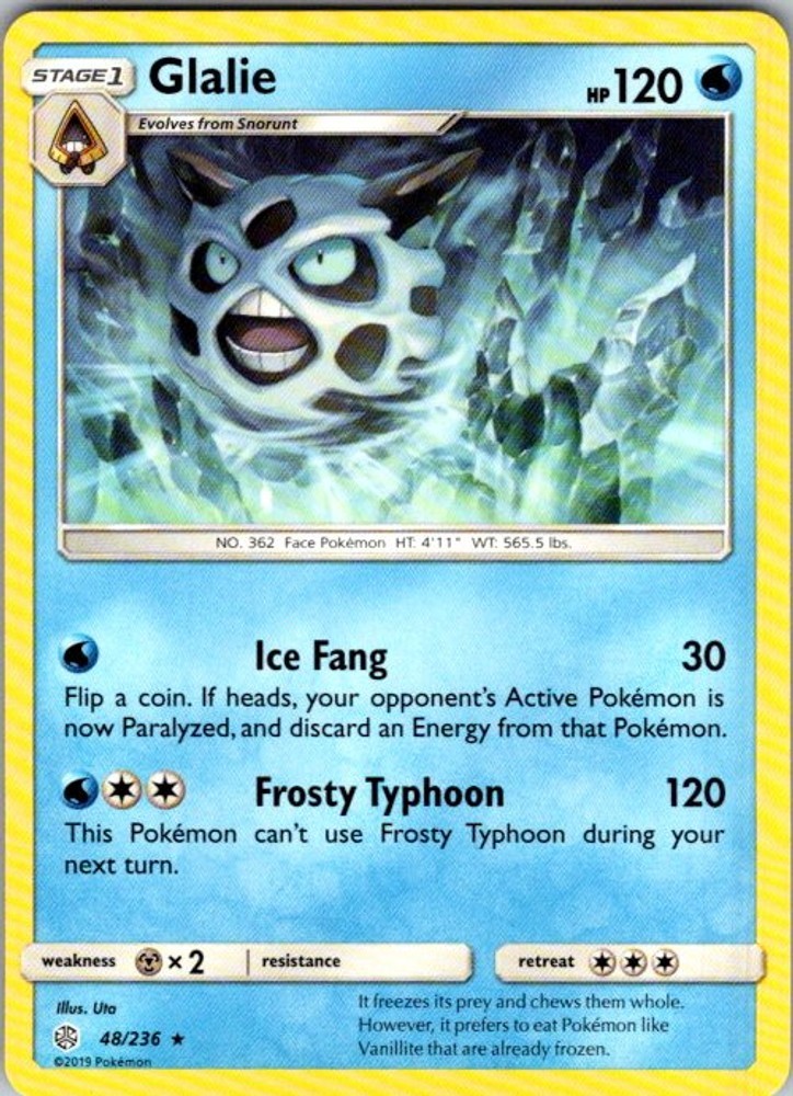 Pokemon SM - Cosmic Eclipse Glalie 48/236 NM
