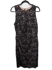 NWT Xscape Buy Joanna Chen Black Floral Sleeveless Lace Size 14 Ruching On Side
