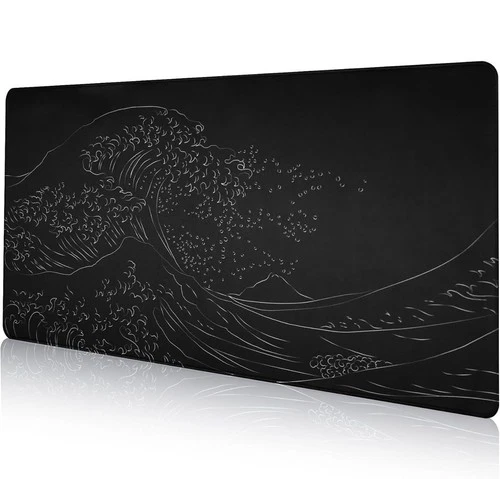 DAWNTREES 120x60 cm Large Mouse Pad,Anime Black Gaming,Extended Kanagawa Mat De