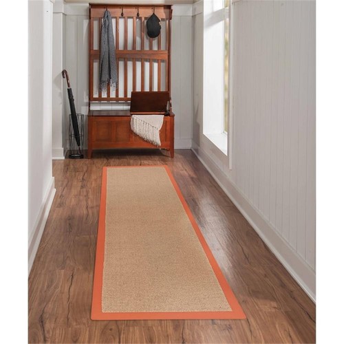 Alfombra Riverbay Furniture Machine Tufted Lana 2'6"x8' en Marrón y Naranja Quemado - Imagen 1 de 3