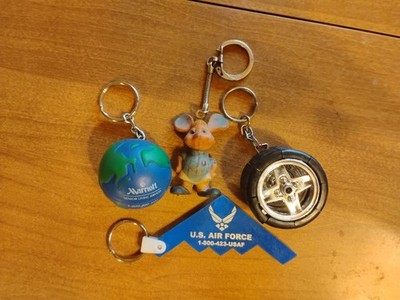 Random Keychain Lot Of 4 Some Advertisement Plastic And Rubber Unique