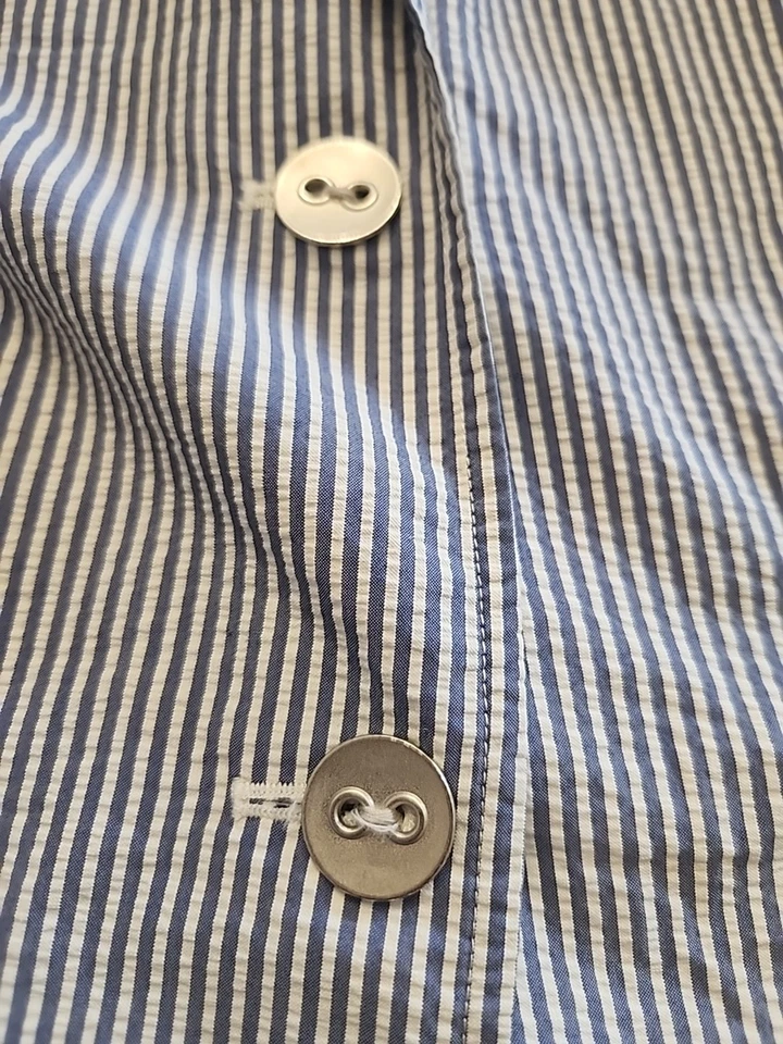 Tommy Bahama Womens Blue Striped Cotton Blazer Suit Set Size M 8/10 Flawed READ - Image 4 of 4