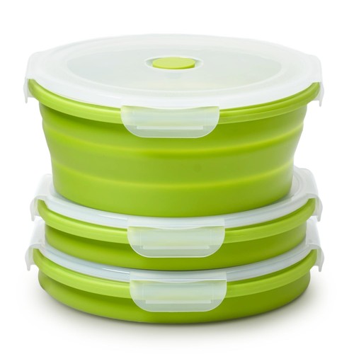 Collapsible Food Storage Containers - Leak Proof, Microwave Safe - 40.5oz/1.2...