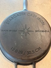 Stargazer 12-Inch Cast Iron Skillet | Made in USA, Seasoned, Premium Frying Pan
