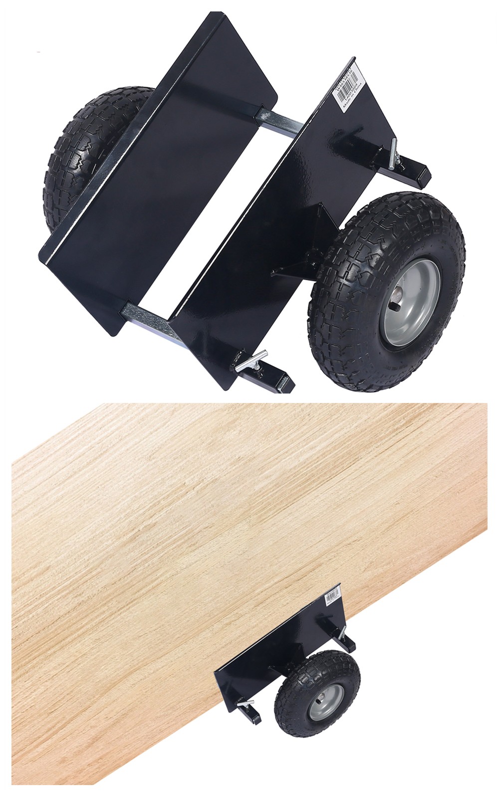 Panel Pusher Heavy Duty Panel Dolly with 10" Pneumatic Wheels 600LBS Load Black