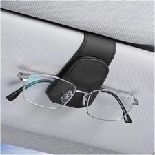 AICEL Sunglasses Holders for Car Sun Visor, Leather Eyeglasses Hanger Mounter, M