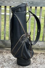 Vintage 1960s GBA GOLF BAG ASSOCIATES Black Leather Trim Walnut Ridge Arkansas