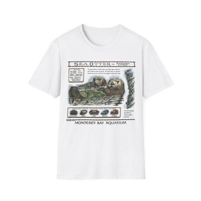 T-shirt Vintage Loutre De Mer Monterey - Style Années 90 Aquarium - Coton, Coupe Classique - Pour Amoureux De L'océan