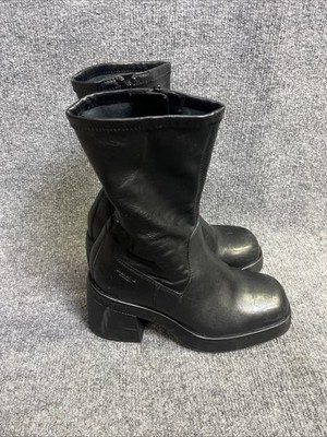 VAGABOND Women's Black Leather Brooke Chunky Platform Boots sz 6.5