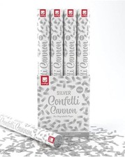 Silver 50cm Confetti Cannons x12