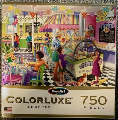 RoseArt Colorluxe 750pc Retro Jigsaw Puzzle  ''Steve's Ice Cream Shop'' Complete!