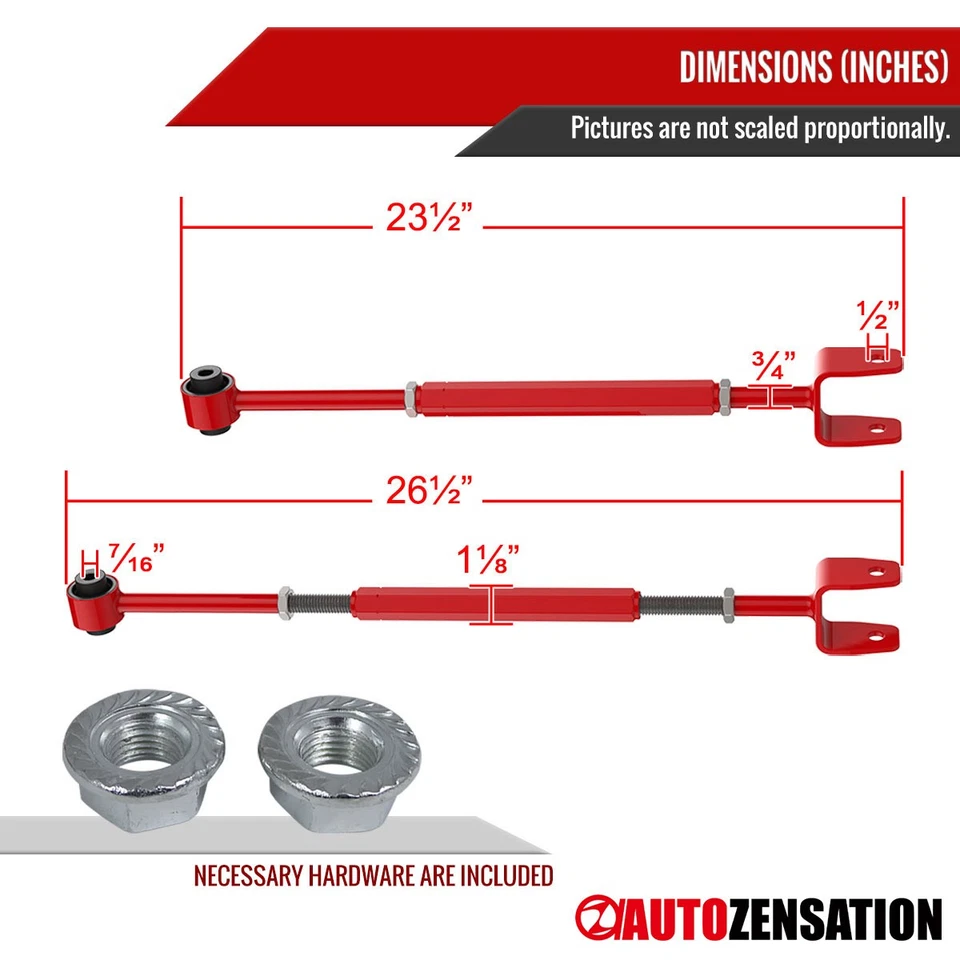 Fit BMW 92-97 E36/ 98-04 E46 Adjustable Rear Alignment Camber Control Arm Kit - Image 2 of 4