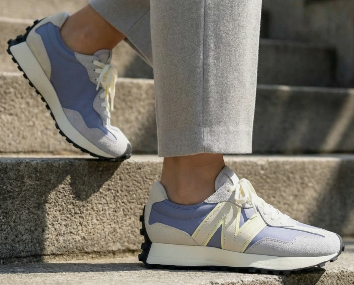 【新品未使用】New Balance 327 23cm New Balance 327 Casual Women's Sneakers Shoes Dust Blue Grey Lemon