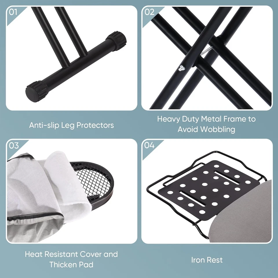 Tabla de planchar de lujo con cubierta resistente al calor y almohadilla de fieltro grueso Foto 4 de 4