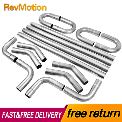 #ad 2.5” Inch Custom Exhaust Tubing Mandrel Pipe U Bend 90 Degree Kit 16 Pieces $127.99