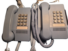 2 Blue Harmony Touch Tone Wall or Desk Telephone 90's Vintage Landline Set Lot
