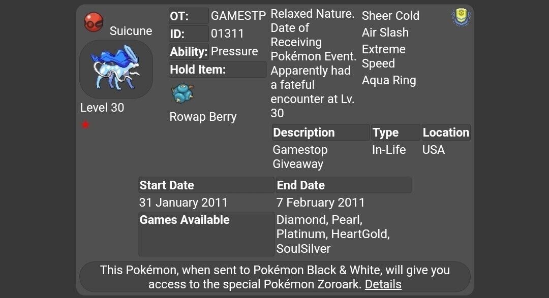 Evento Shiny Suicune Gamestop Per Pokemon Spada E Scudo – Mitico INTOCCATO!
