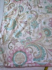 Pottery Barn Kids Zipper Crib Cover Pink Teal Floral Paisley Cotton Set Of 3