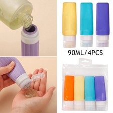 4pcs/set 90ml Silicone Bottles Travel Cosmetics Portable Shampoo Containers