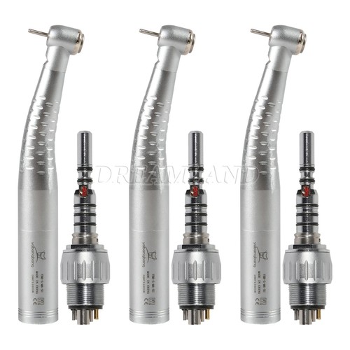 3x Dental Kavo type Fiber Optic LED high speed handpiece w/ quick coupler 6H YB6