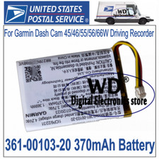 361-00103-20 370mAh Battery For Garmin Dash Cam 45/46/55/56/66W Driving Recorder
