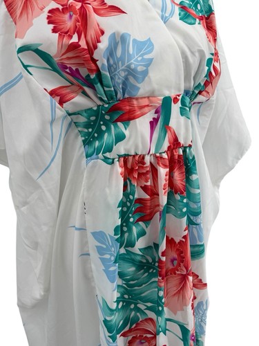 Vintage Royal Creations Hawaii Dress Kaftan Muu Muu White Floral One Size - Picture 12 of 14