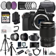 Nikon Z50 II Z 24-200mm f/4-6.3 VR Lens 32GB Ext Bat 9 PC Filtr-MEGA Kit
