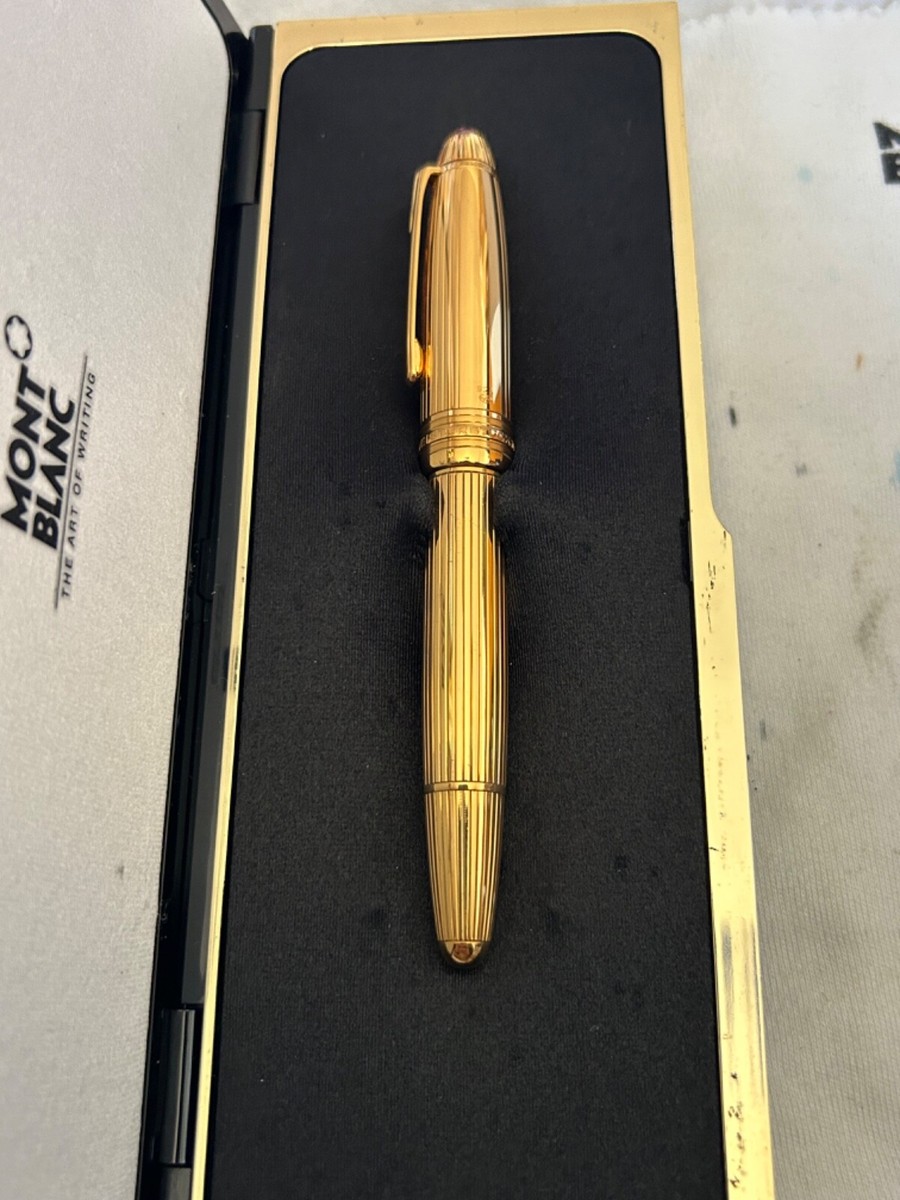 Montblanc Solitaire Vermeil LeGrand 146 Pinstripe 18k M Nib-VG