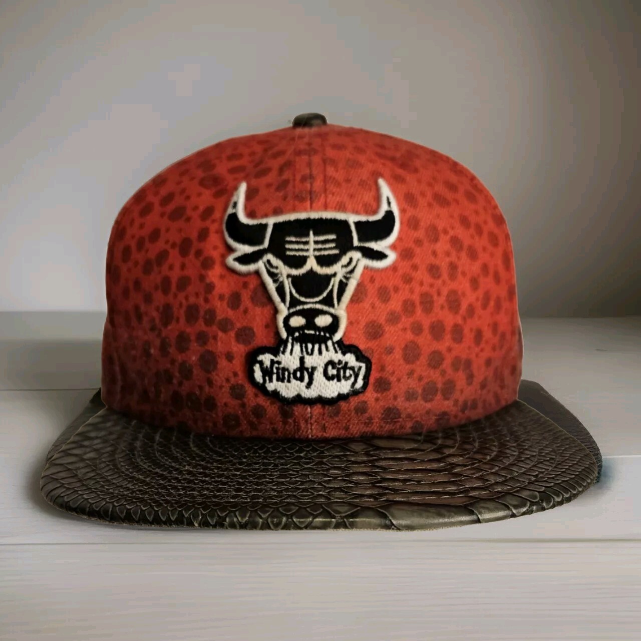 Chicago Bulls New Era 9Fifty Snake Skin Bill & Strapback Adjustable Hat Cap NBA