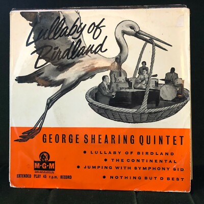 George Shearing Quintet - Lullaby Of Birdland - 1957 Jazz 7'' vinyl 4 Track Ep