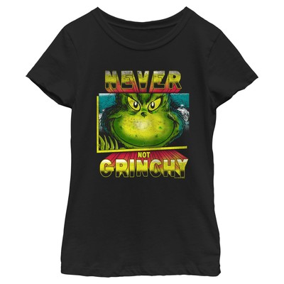 Girl's The Grinch Distressed Never Not Grinchy T-Shirt
