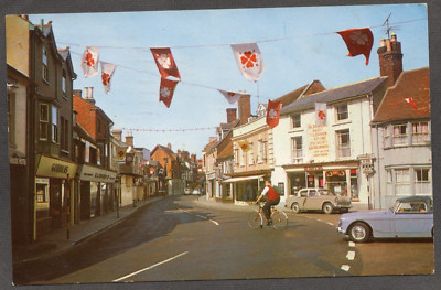 Postkarte Ringwood New Forest Hampshire Motor Cars High Street verschickt 1968