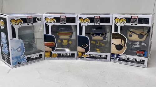 Lot 4 Funko Pop Marvel 80 Year – Iceman Cyclops Marvel Girl Nick Fury LE Figures