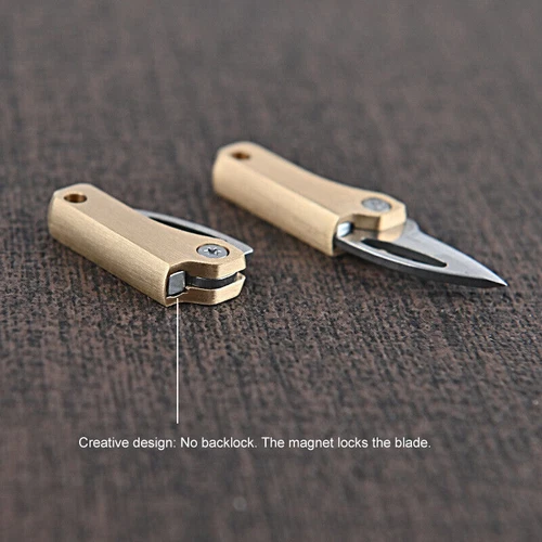 EDC Brass Finger Knife Blade mini Tool Survival Escape Key Chain Pendant - Picture 3 of 12