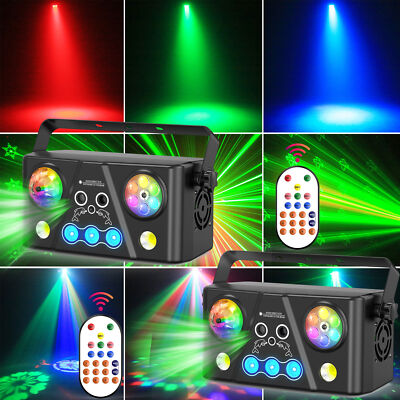 2st Stroboskop Partylicht 5in1 LED Laser Discokugel RGB DMX512 Mit Fernbedienung