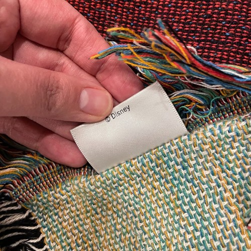 Disney Cruise Line Blanket Tapestry Woven Throw Mickey DCL Fringe 90s Vintage - Picture 5 of 8