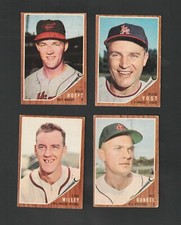 1962 Topps ~~ Lot of 4 Variations ~ Kunkel 147 Willey 174 Yost 176 Hoeft 134