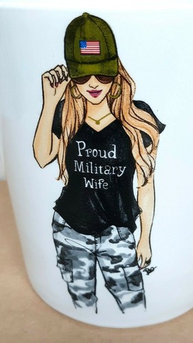 RONGRONG DEVOE - PROUD MILITARY WIFE - Oversized 16 oz. COFFEE MUG - Picture 2 of 7