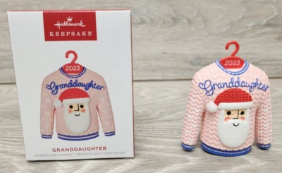 Hallmark Keepsake Christmas Ornament Granddaughter Santa Sweater 2023 Brand New