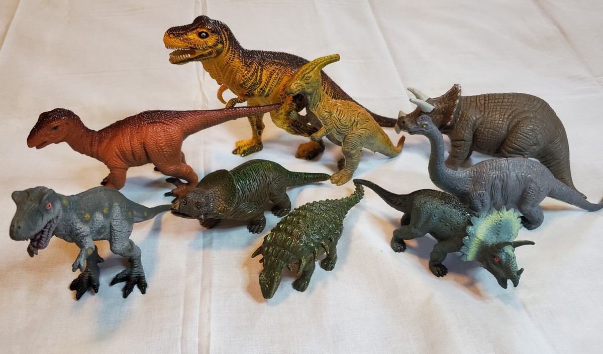 Vintage Dinosaur フィギュア Vintage 90s Mixed Hard Plastic Toy Dinosaur Figure Lot Of 9 T-Rex