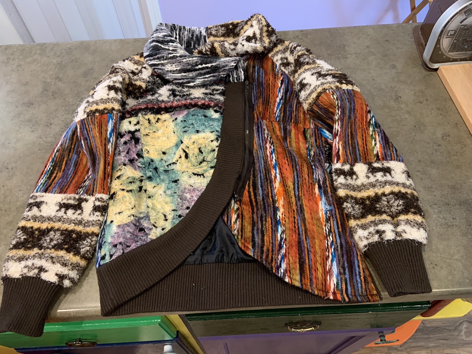 Adore Jacket Embroidered Patchwork Sz M Assorted … - image 1